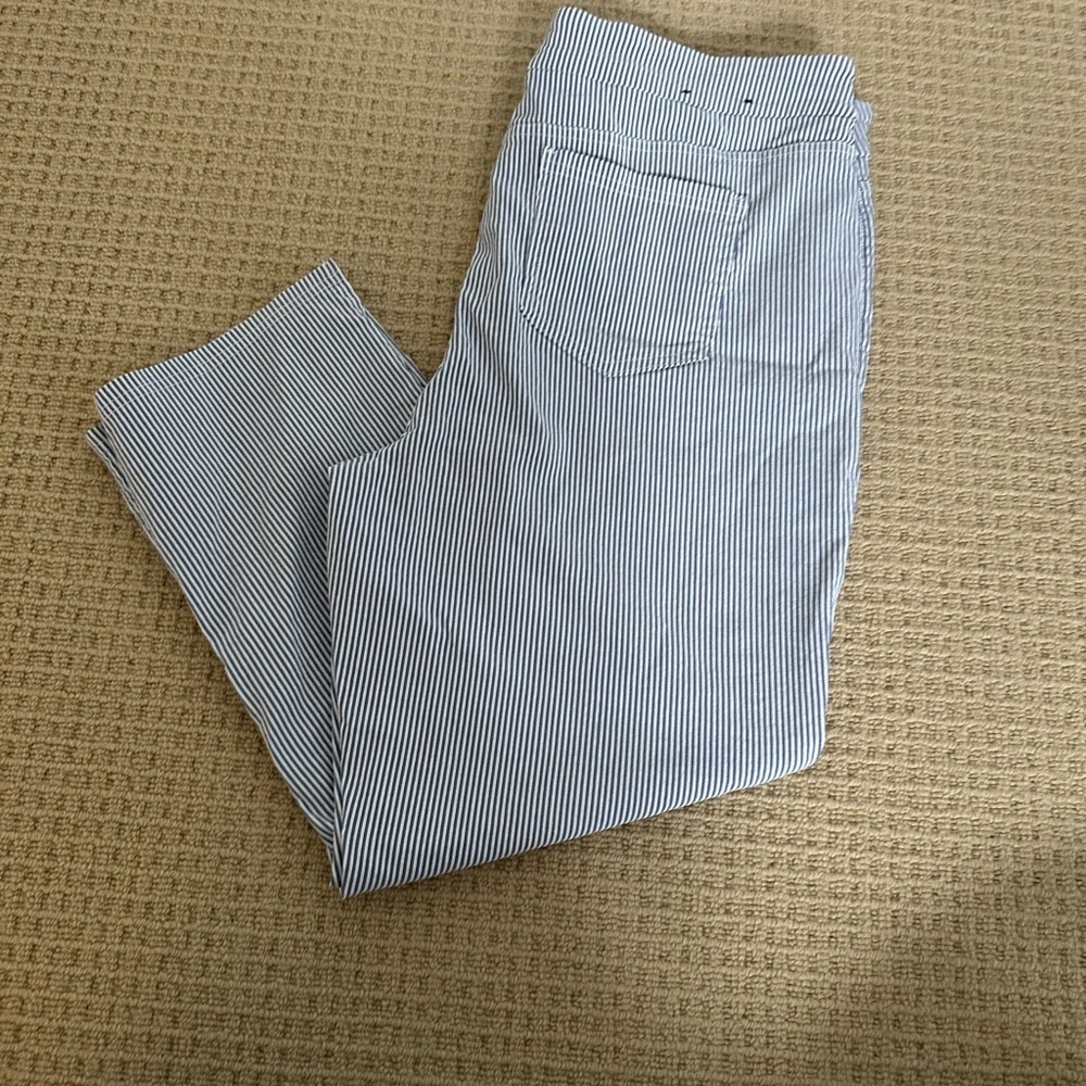 Mario Serrani Blue Striped Cropped Pants - Picture 3 of 4